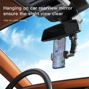 YESIDO C192 Rear View Mirror Adjustable Multi-Angle Universal Mobile Holder (Black)