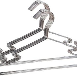 Fang Cun Wire Hangers 10 Pack Coat Hangers Strong Heavy Duty Stainless Steel Metal Hangers 16.5 Inch Ultra Thin Space Saving Clothes Hangers