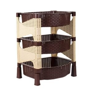 rattan 3-level trolley